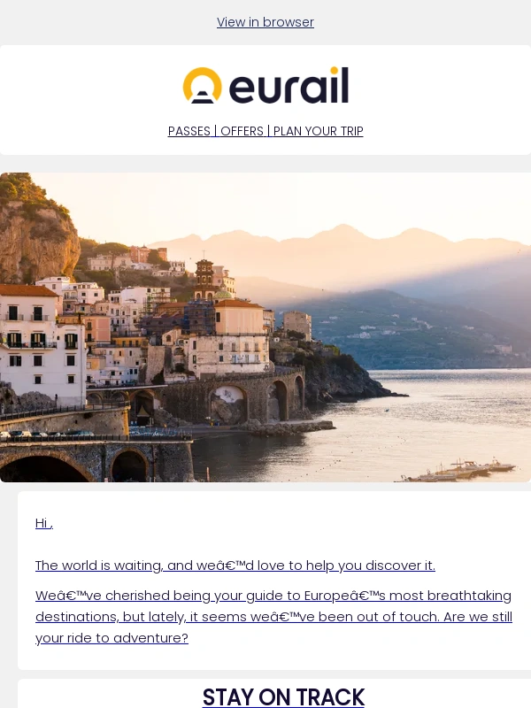 Eurail - 15% off to reunite with adventure ?