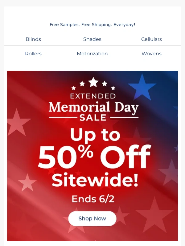 Select Blinds - Final Hours! Save Up to 50%!