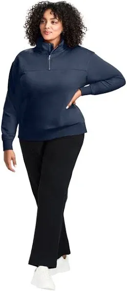 Avenue Women's Plus Size Piper Half Zip Sweat Top