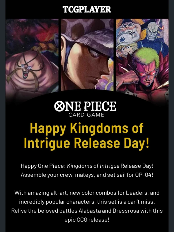 Tcgplayer - Happy One Piece: Kingdoms of Intrigue Release Day