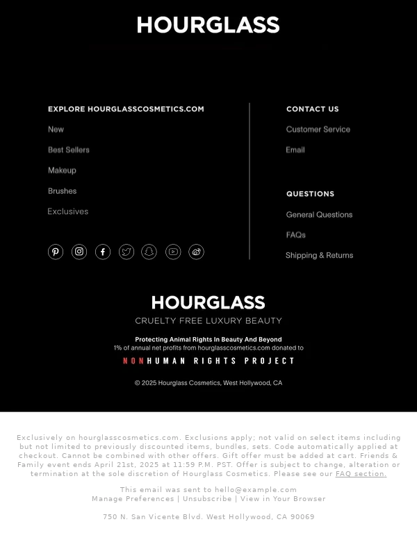 Hourglass Cosmetics - Deluxe Gifts Just For You