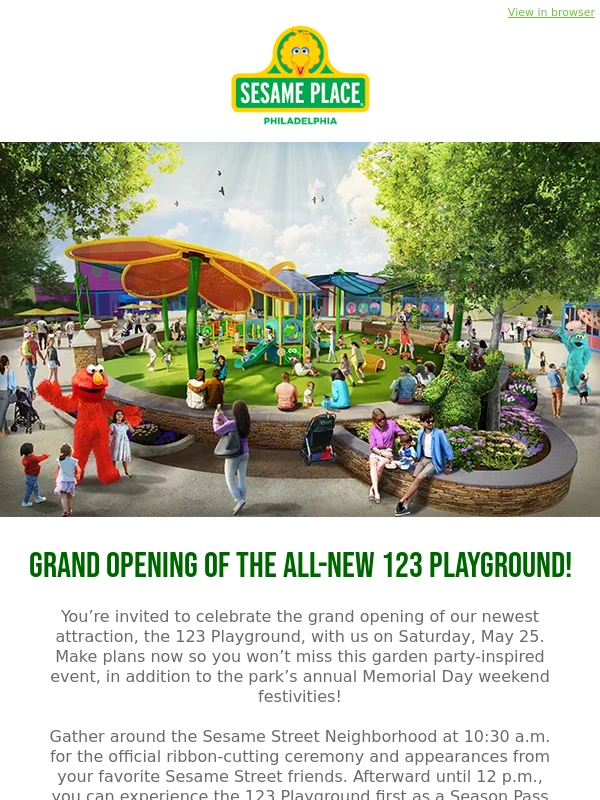 Sesame Place - Grand Opening of the ALL-NEW 123 Playground!