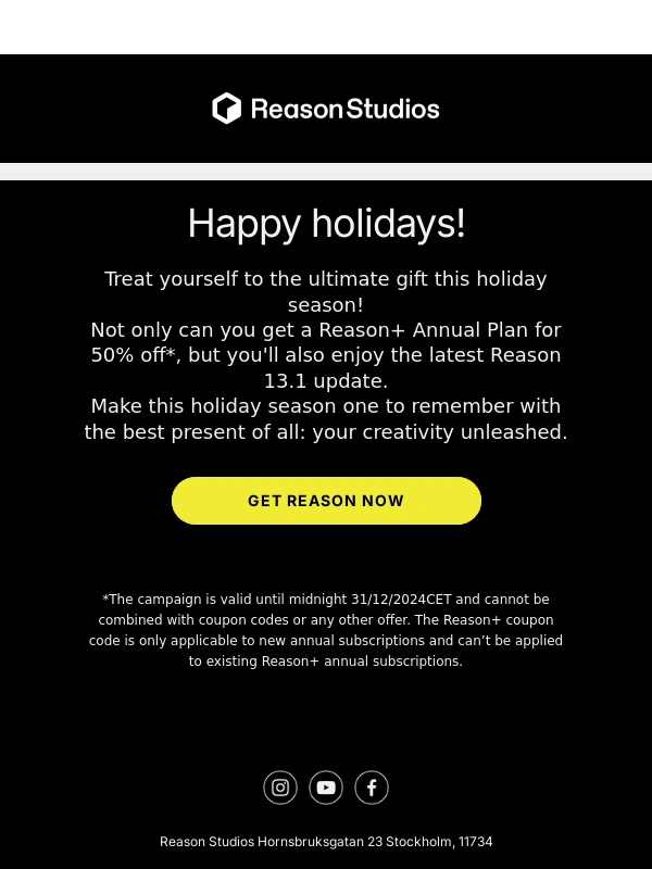 Reason Studios - ? Reason+ Annual plan 50% off + Reason 13.1 update