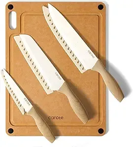 7-Piece Carote Stainless Knife Set w/ 3 Knives, Blade Guards and Cutting Board $15.99 + Free Shipping w/ Prime or on $35+