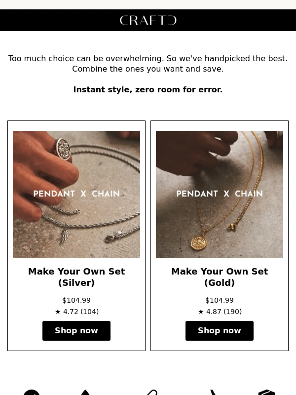 Craftd London - 1 Pendant + 1 Chain = Big Savings