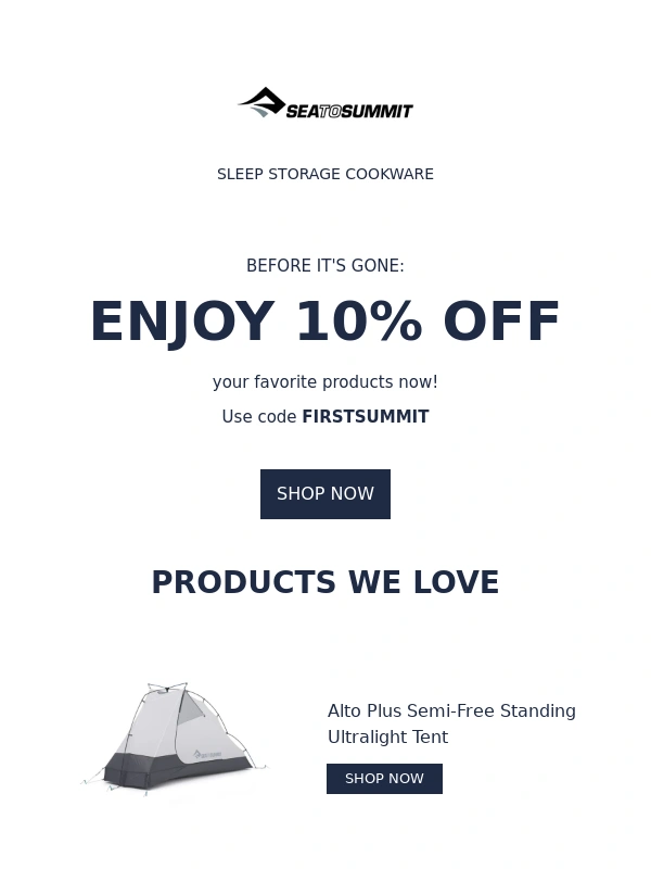 Sea To Summit - Still Yours: 10% Off Your Favorite Products