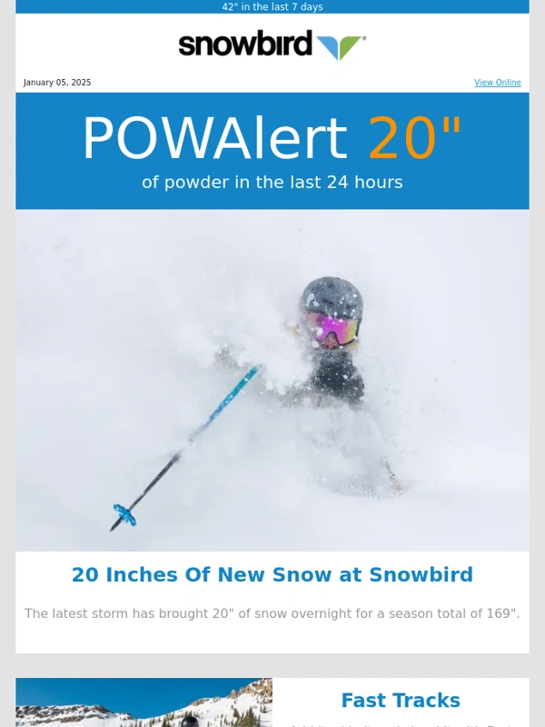Snowbird - 20" of New Snow at Snowbird