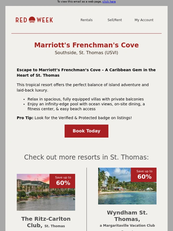 RedWeek - 60% Off a Marriott Stay in the Virgin Islands? Yes,Please