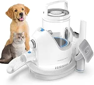 neabot P2 Pro Dog Grooming Kit, Dog Clippers Vacuum Suction 99% Hair, Pet Grooming with 5 Proven Tools, 2L Large-Capacity Easy Empty Dustbin for Dogs Cats Animals (Blue-White)