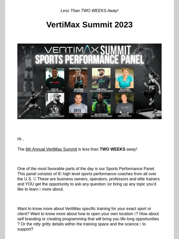 VertiMax - VertiMax Summit Sports Performance Panel Highlight