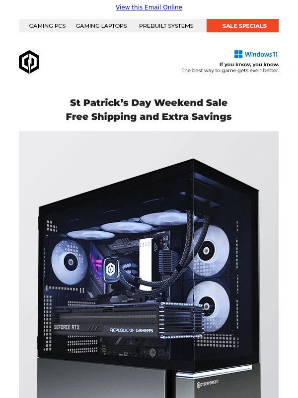 CyberpowerPC - ✔ Check out our St. ’s Day Gaming Deals – Free Shipping and More