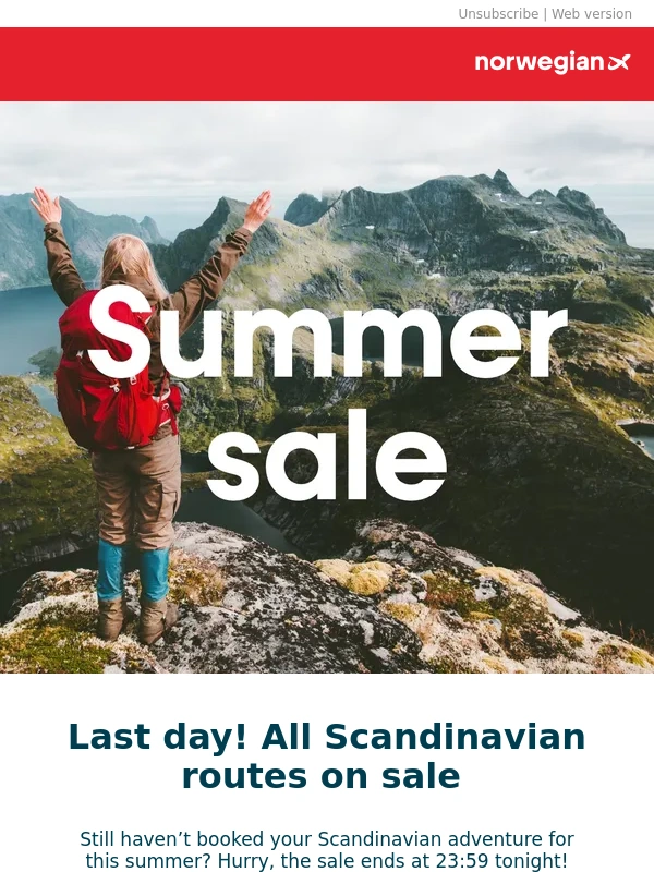 Norwegian - ⌛ Last day of our summer sale!