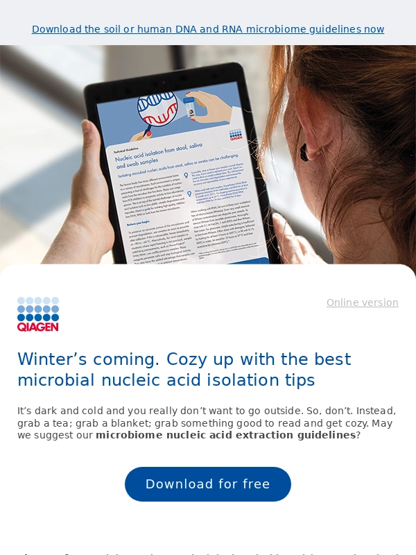QIAGEN - Snuggle up with microbiome expert guidelines
