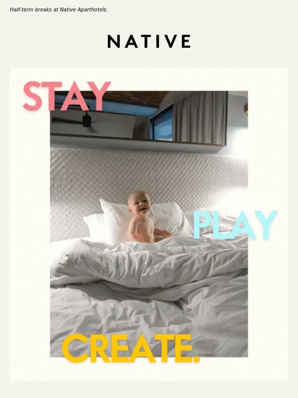 Native - 15% off last minute half-term getaway at Native Aparthotels