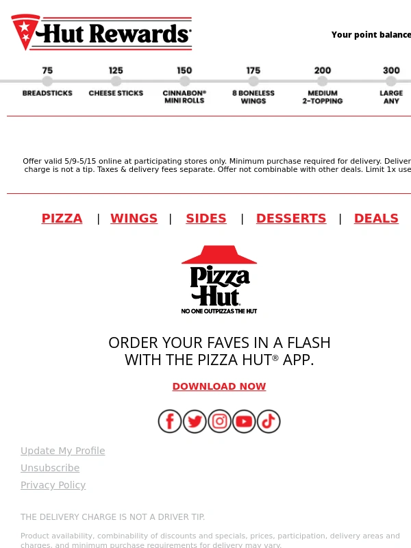 Pizza Hut - Big UFL game — ON. Menu-priced pizzas — 35% OFF
