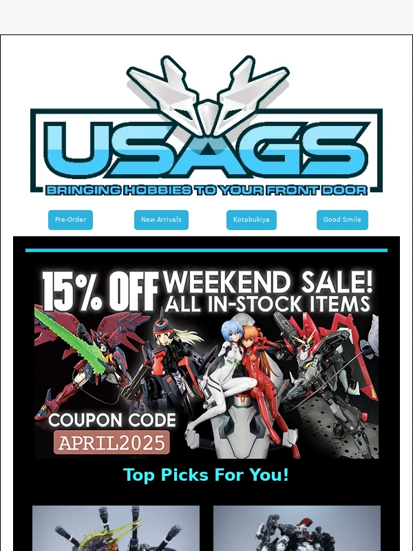 USA Gundam Store - ? 15% OFF in-Stock Item Weekend Sale! ?