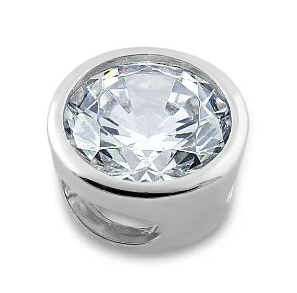 Sterling Silver CZ Round Pendant