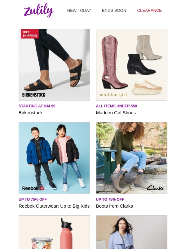 Zulily - Birkenstock | Madden Girl | Reebok | s