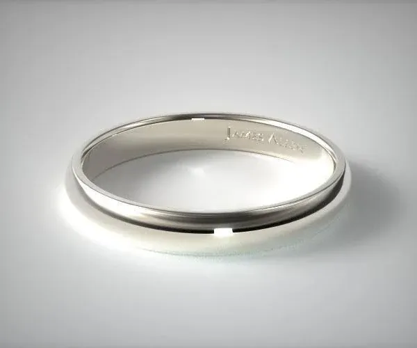 Elegant Low Dome Mens Wedding Ring