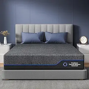 PERLECARE 10″ Queen Memory Foam Mattress for Pressure Relief, Cooling Copper Gel Bed in a Box, Medium Firm, CertiPUR-US Certified, New Version