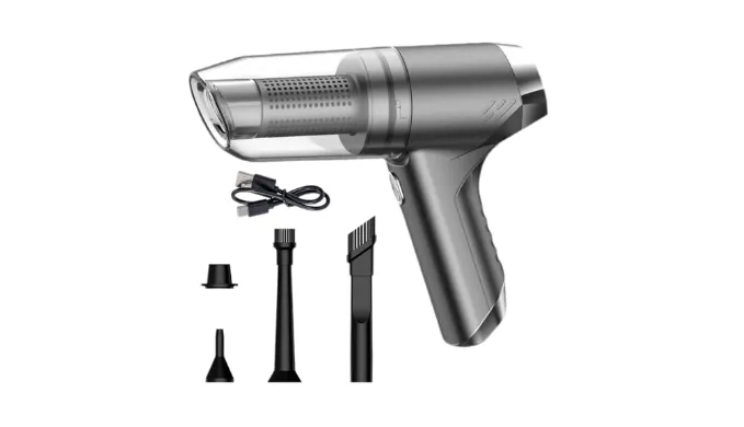LONLEEYU Handheld Vacuum Cordless, High Power 11000PA Suction Portable Car Vacuum Cleaner Rechargeable, 3 in 1 Mini Air Duster with 2 Filters, Grey