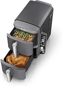 Ninja - Air Fryer, 10QT DoubleStack XL 2-Basket, Cooks 5lb Whole Chicken, Feeds Up to 8 People, Grey
