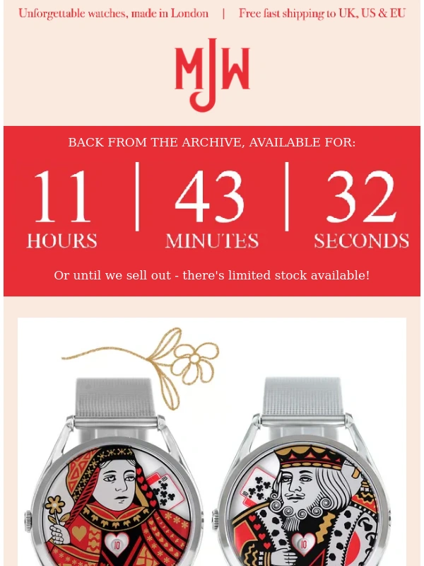 Mr Jones Watches - King and Queen are available for 12 hours only (or until we sell out!) ?
