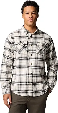 Columbia Mens Bearmouth Springs Roll Up Long Sleeve Flannel Shirt, Black Multi Tartan, Small