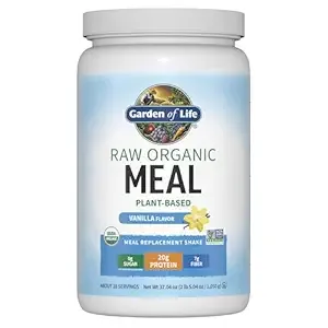 Garden of Life Meal Replacement Shakes, Vegan Raw Organic Protein Powder, Vanilla Protein Powder with Plant Based Pea Protein, Sprouts, Greens, Probiotics, Dairy Free 28 Servings