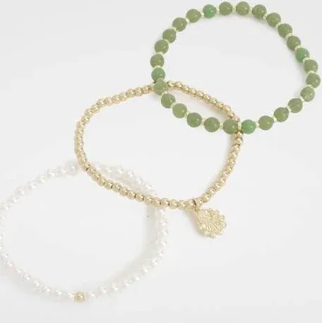 Boohoo Beaded Pearl Bracelet Pack