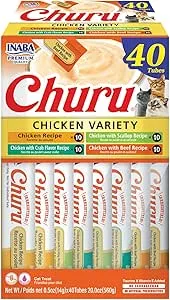 [S&S] $14.21*: 40-Count 0.5-Oz INABA Churu Creamy Purée Cat Treat/Topper (Chicken Variety) at Amazon