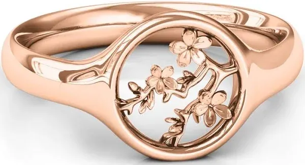 Gold Full Circle Cherry Blossom Ring