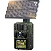 FKPCAM Trail Camera WiFi Solar Trail Cam Built-in 5000mAh Rechargeable Battery – Game Camera IP67 Waterproof – 4K 64MP Wildlife Hunting Cameras with Night Vision Motion Activated, 64GB Memory Card