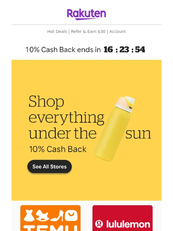 Rakuten - These deals are ??? 10% Cash Back!