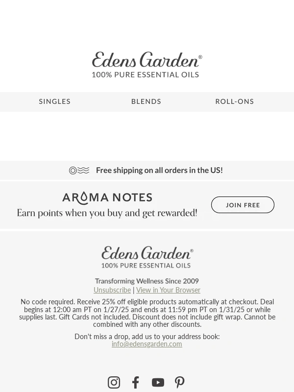 Edens Garden - Final Hours! 25% Off Sitewide Ends Soon