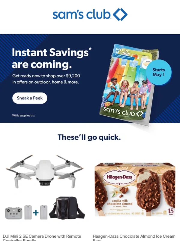 Sam's Club - Over $9,200 offers,coming May 1
