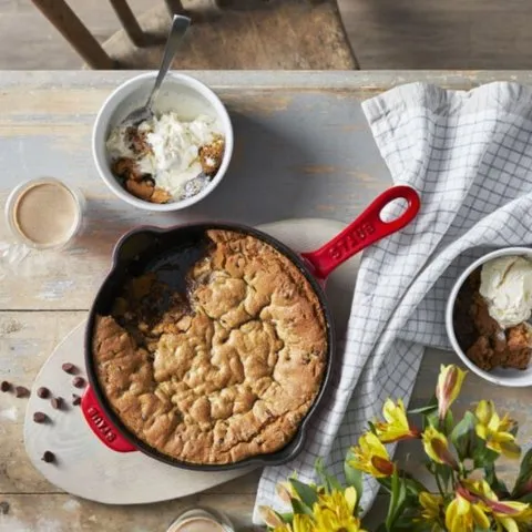 Zwilling Staub Cast Iron - Fry Pans/ Skillets 8.5-inch, Traditional Deep Skillet, Cherry - Visual Imperfections