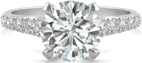 Platinum Moissanite Round Ring