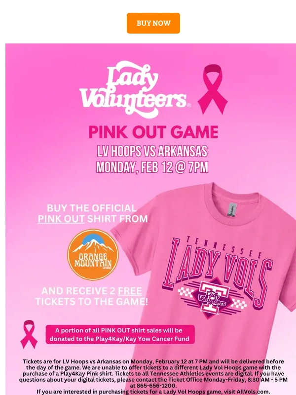 Alumni Hall - Official Lady Vol PINK OUT Shirt is HERE