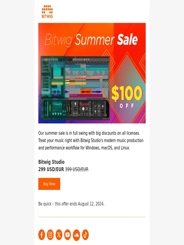 Bitwig - The heat is still on with $100 off!