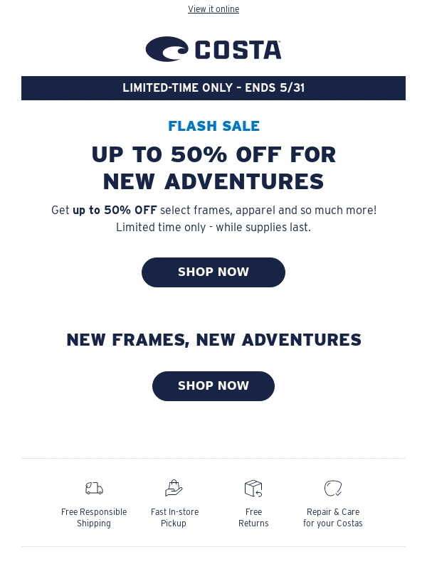 Costa Del Mar - Flash Sale Alert: 72 Hours Of Great Deals