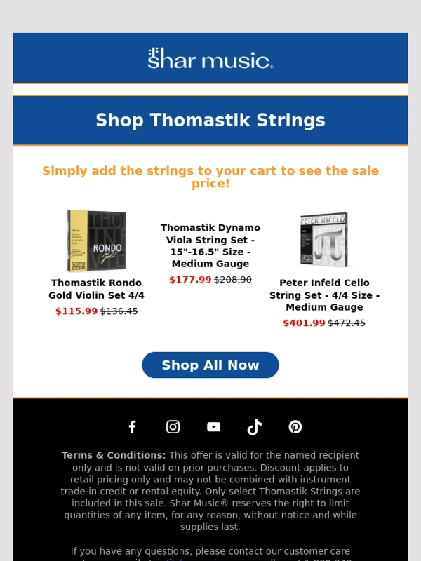 Shar - Surprise! 15% Off Select tik Strings Inside