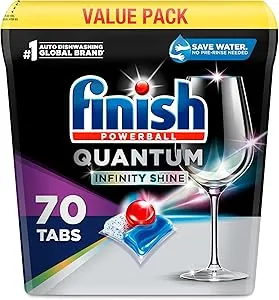 Finish Quantum Infinity Shine - 70 Count - Dishwasher Detergent - Powerball - Our Best Ever Clean and Shine - Dishwashing Tablets - Dish Tabs