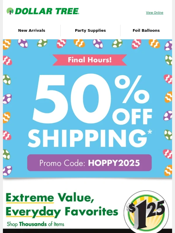 Dollar Tree - ⏳Final Hours for 50% Off Shipping⏳