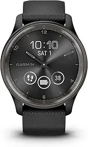 Garmin vívomove Trend, Stylish Hybrid Smartwatch, Long-Lasting Battery Life, Dynamic Watch Hands and Touchscreen Display, Black