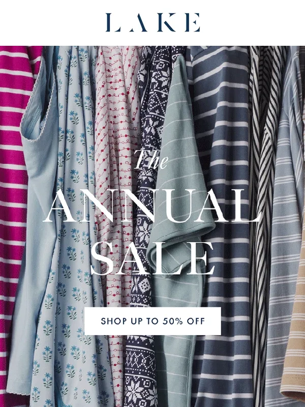 LAKE Pajamas - Happening Now: The Annual Sale
