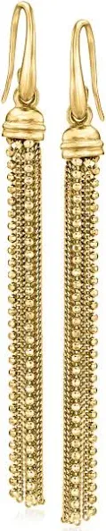 18kt Gold Over Sterling Tassel Drop Earrings