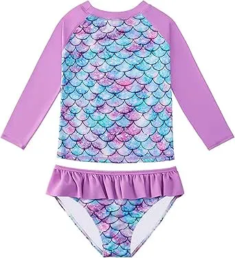 Girls Rash Guard Bathing Suit Set