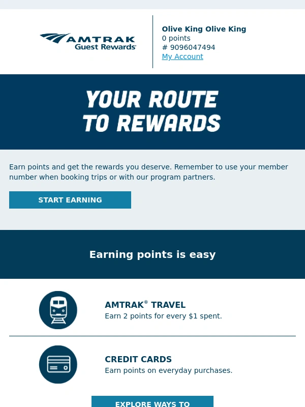 Amtrak - Get on track with earning points