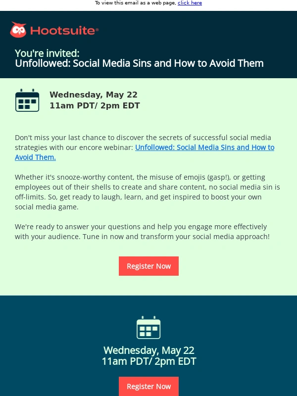 HootSuite - Don’t miss this again! Social Media Sins and How to Avoid Them